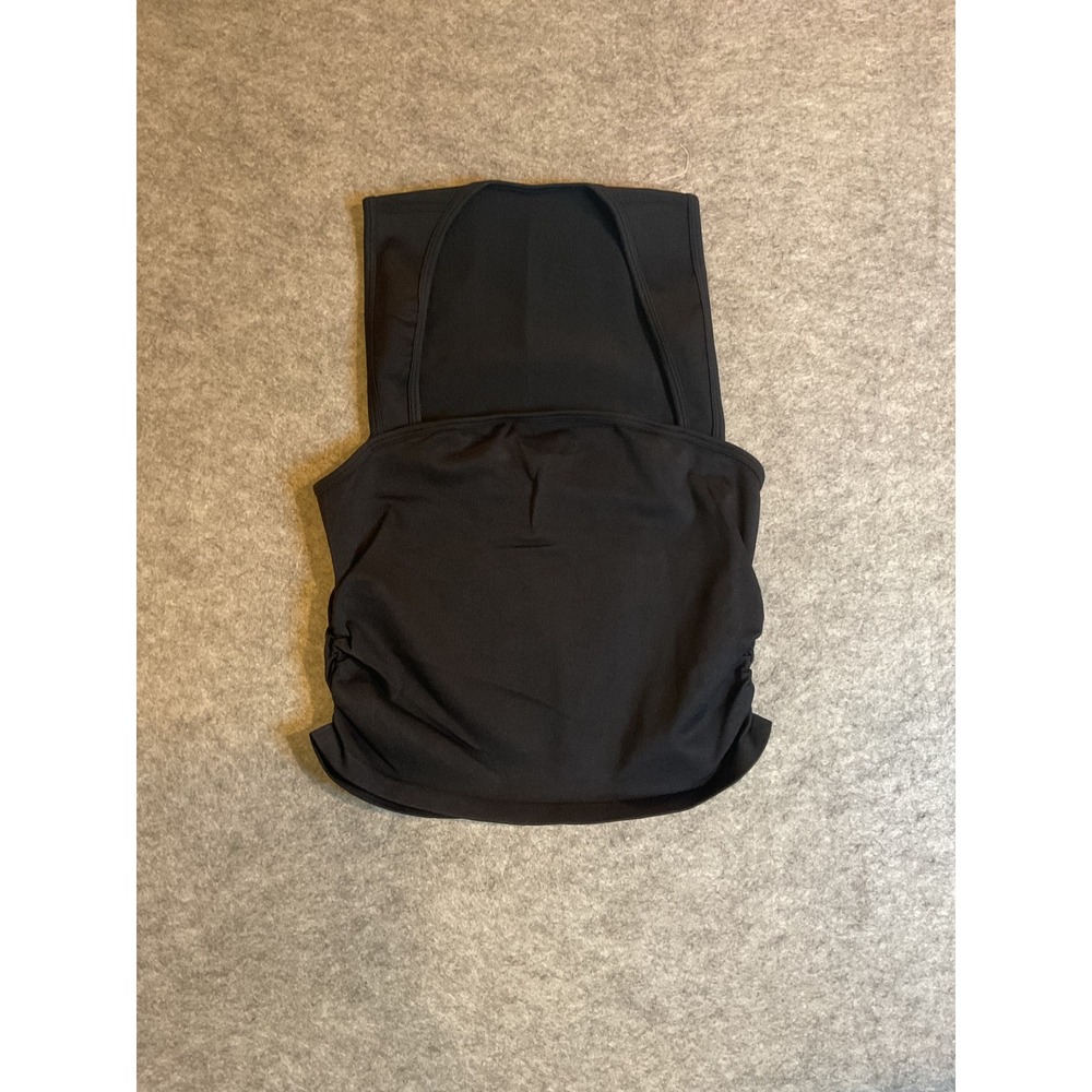 OQQ Womens Black Halter Neck Spandex top Ruched Sleeveless Thong Body Top Size M